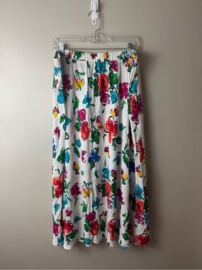 Carole Little Vintage Floral Festival Cottagecore Garden Party Maxi Skirt 24W